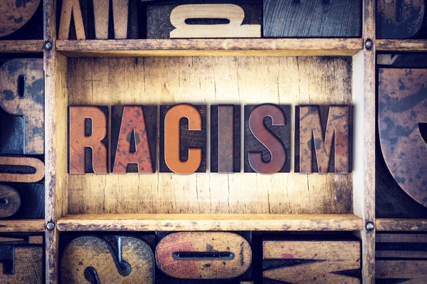 Rassismus-Begriff Buchdruck — Stockfoto
