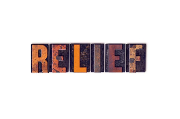 Relief Concept Isolated Letterpress Type — Stock Photo, Image