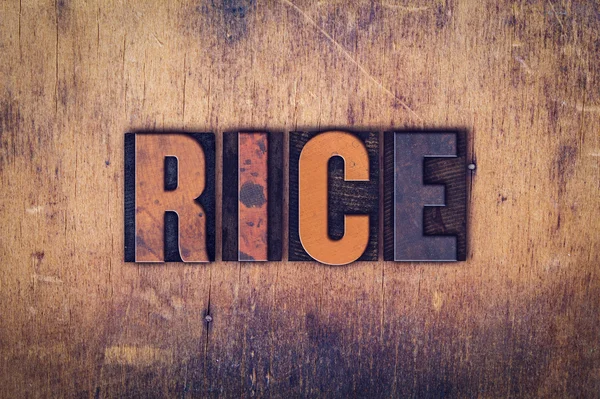 Rice Concept Wooden Letterpress Type — Stock Photo, Image