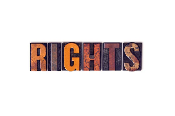 Δικαιώματα έννοια απομονωθεί Letterpress τύπου — Φωτογραφία Αρχείου