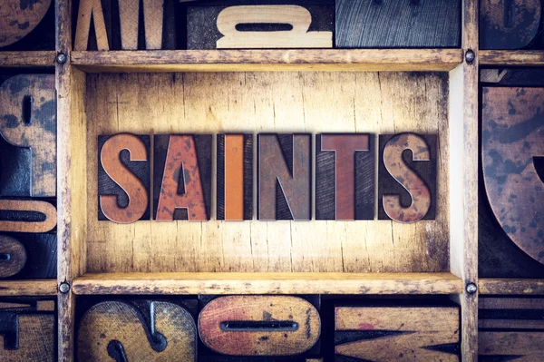 Saints Concept Letterpress Type — Stock Photo, Image