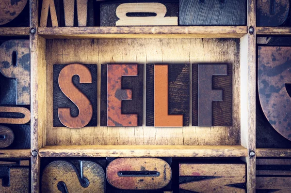 Self Concept Letterpress Type — Stock Photo, Image