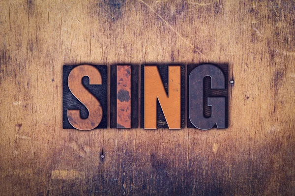 Sing Concept Tipo de tipografía de madera — Foto de Stock