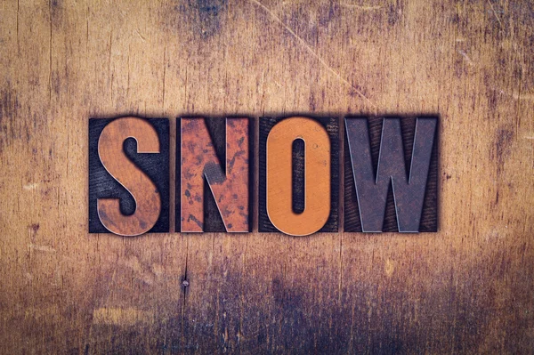 Snow Concept Wooden Letterpress Type — Stock Photo, Image