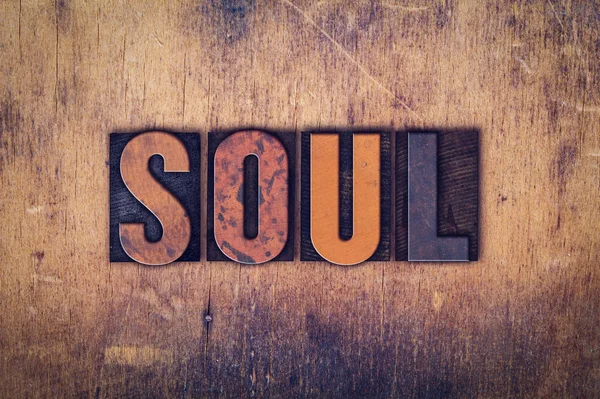 Soul Concept Wooden Letterpress Type — Stock Photo, Image