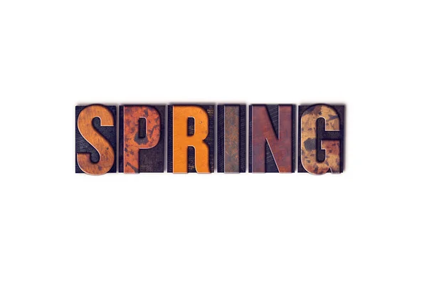 Spring Concept Isolated Letterpress Type — Stock Photo, Image