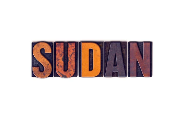 Sudan Concetto Isolated Letterpress Tipo — Foto Stock