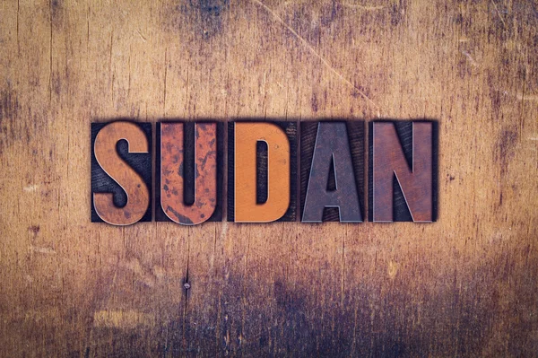 Sudão Conceito Tipo de impressão de madeira — Fotografia de Stock