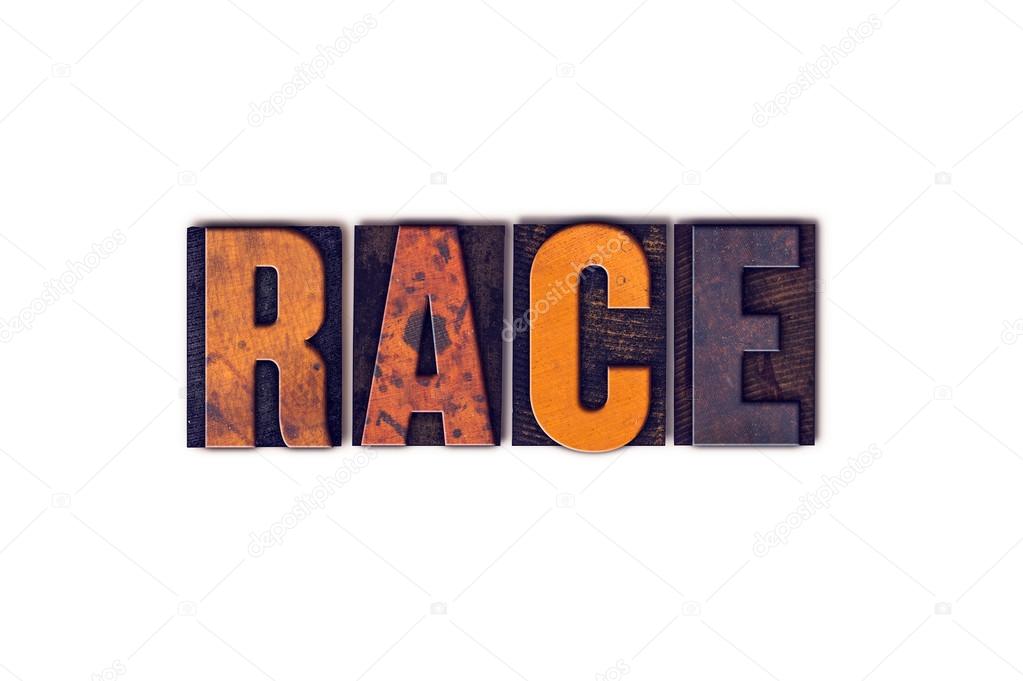 Race Concept Isolated Letterpress Type