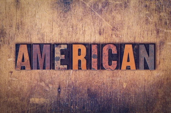 Amerikanisches Konzept Buchdruck aus Holz — Stockfoto