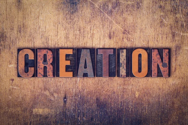 Creation Concept Wooden Letterpress Type — Stock Photo, Image