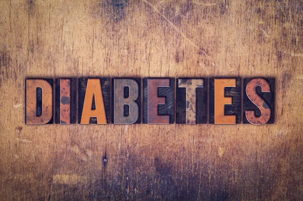 Diabete Concetto Legno Letterpress Tipo — Foto Stock