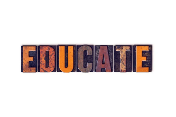 Educate Concept Isolated Letterpress Type — Stock Photo, Image
