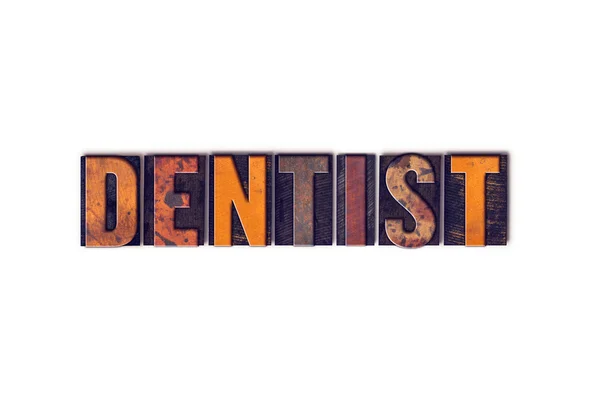 Tandläkare konceptet isolerade boktryck typ — Stockfoto