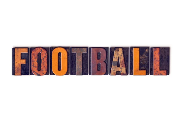Piłka nożna koncepcja na białym tle typ typografia — Zdjęcie stockowe