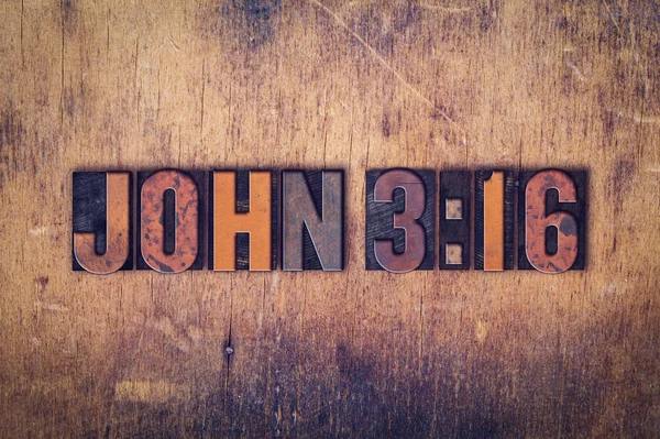 John 316 Concetto Lettere di legno Tipo di stampa — Foto Stock