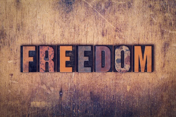 Freedom Concept Wooden Letterpress Type — Stock Photo, Image