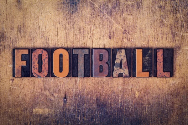 Concept de football Letterpress en bois Type — Photo