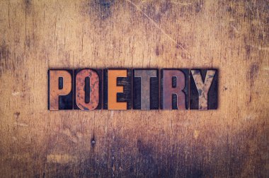 Şiir kavramı ahşap Letterpress türü