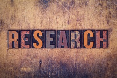 Araştırma kavramı ahşap Letterpress türü