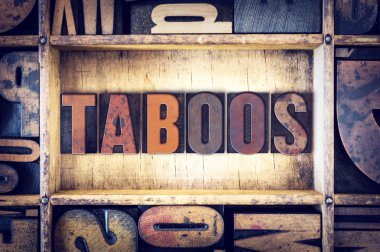 Taboos Concept Letterpress Type clipart