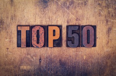 Top 50 kavramı ahşap Letterpress türü