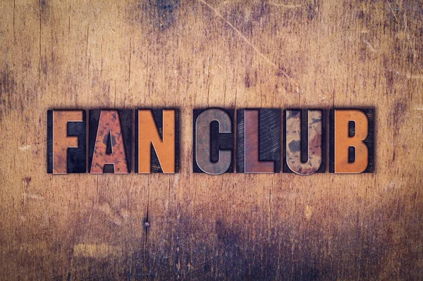 Fan Club kavramı ahşap Letterpress türü — Stok fotoğraf