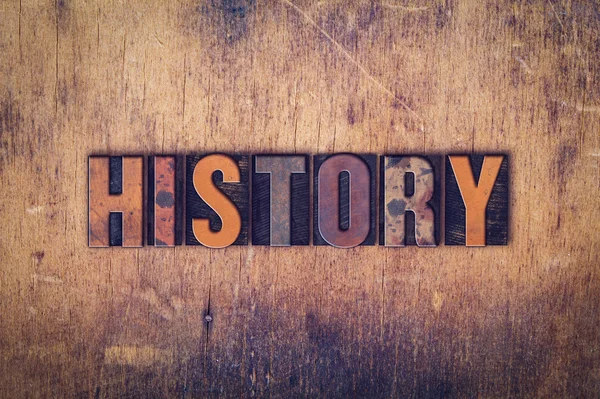 History Concept Wooden Letterpress Type — Stock Photo, Image