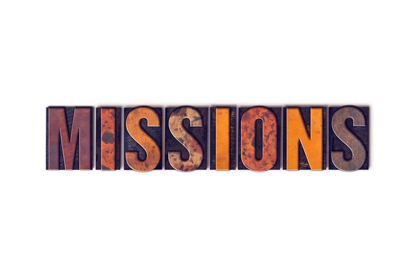 Концепція місій Ізольований тип букви — стокове фото