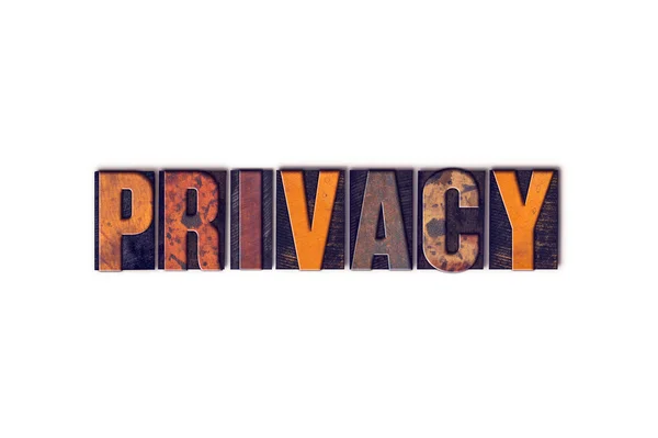 Concetto di privacy Tipo di Letterpress isolato — Foto Stock