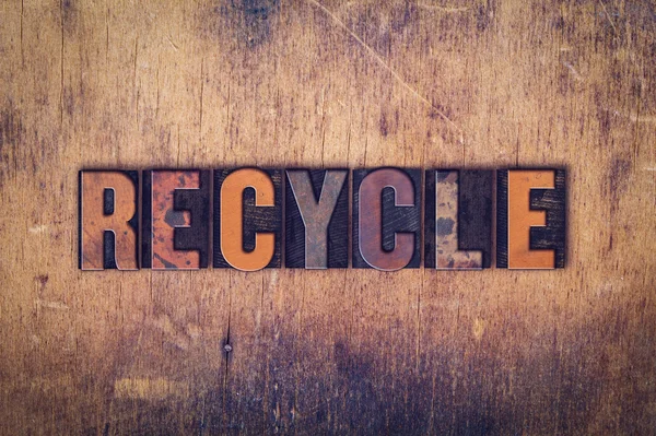 Recycle Concept houten boekdruk Type — Stockfoto