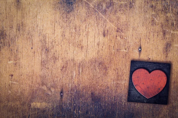 Tipo de tipografía de madera de un solo corazón — Foto de Stock