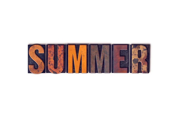 Summer Concept Isolated Letterpress Type — Stock Photo, Image