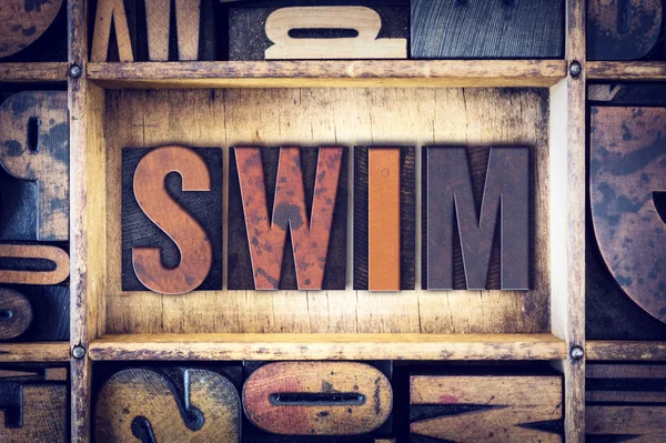 Swim Concept Letterpress Tipo — Foto Stock