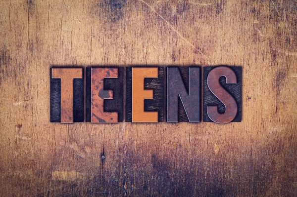 Teens Concept Wooden Letterpress Type — Stock Photo, Image