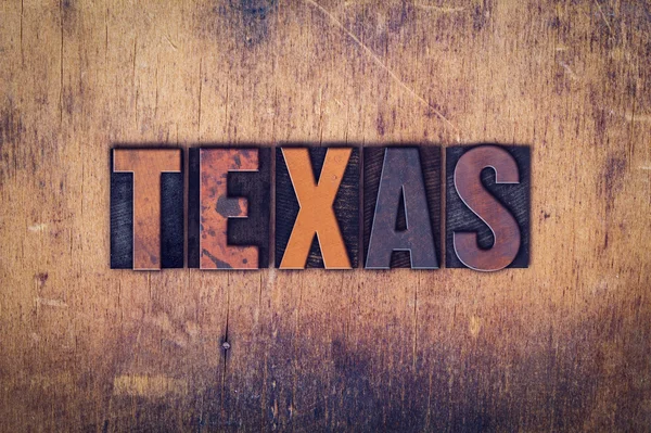 Texas koncepcja Typografia drewniane typu — Zdjęcie stockowe