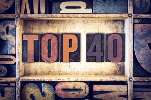 Top 40 Concept Letterpress Tip — Fotografie, imagine de stoc