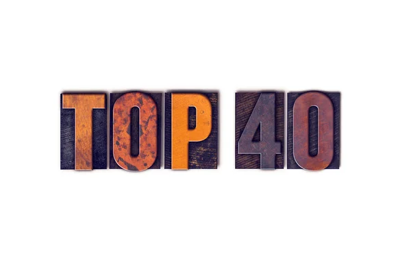 Topp 40 Concept Isolated Letterpress Type – stockfoto