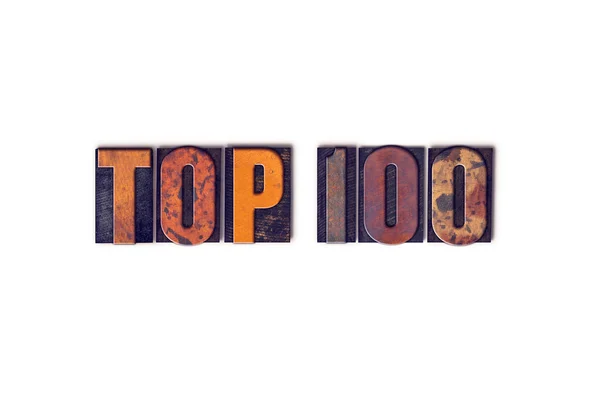 Top 100 Conceito Isolado Tipo Letterpress — Fotografia de Stock