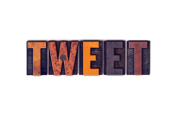 Tweet Concept Isolated Letterpress Type — Stock Photo, Image