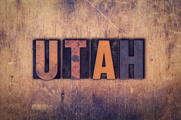 Utah Concept Tipo de tipografía de madera —  Fotos de Stock