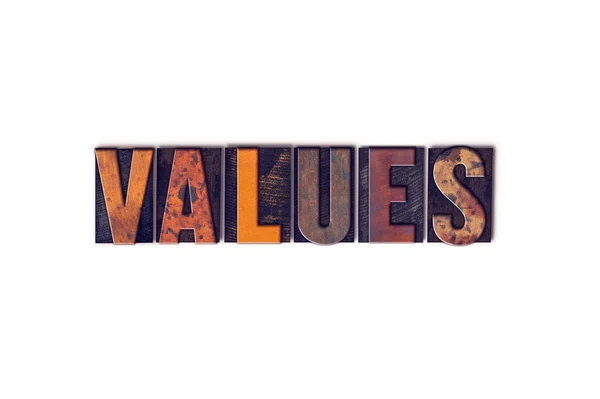 Ценности: Изолированный тип буквы — стоковое фото