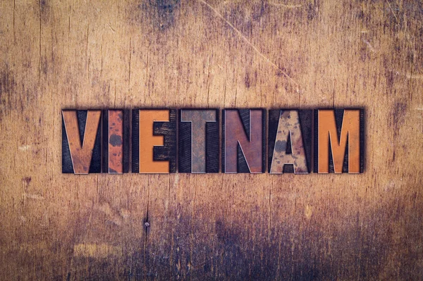 Vietname Conceito de madeira Tipo Letterpress — Fotografia de Stock