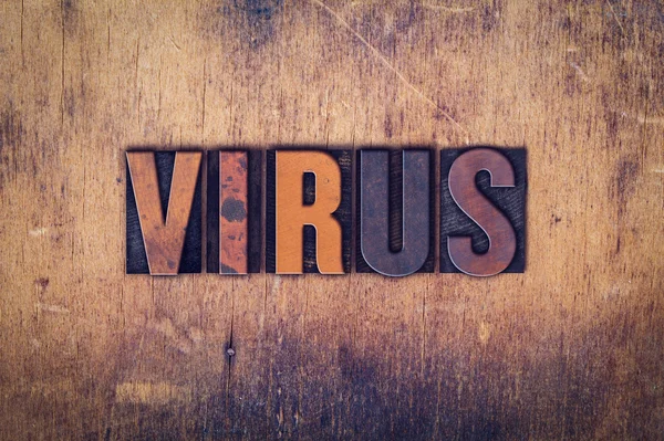 Virus Concept Legno Letterpress Tipo — Foto Stock