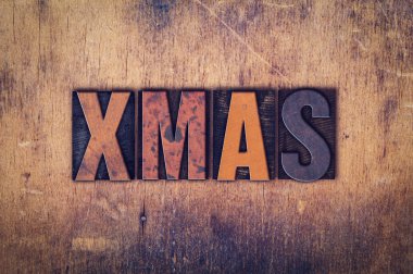 Xmas kavramı ahşap Letterpress yazın