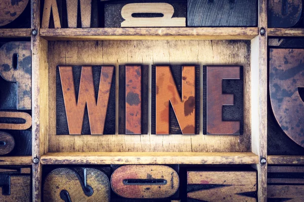Conceito de vinho Tipo de tipografia — Fotografia de Stock