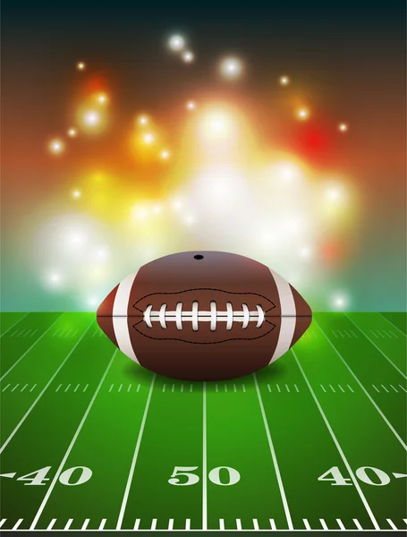 American Football on Field Background — Stock Vector