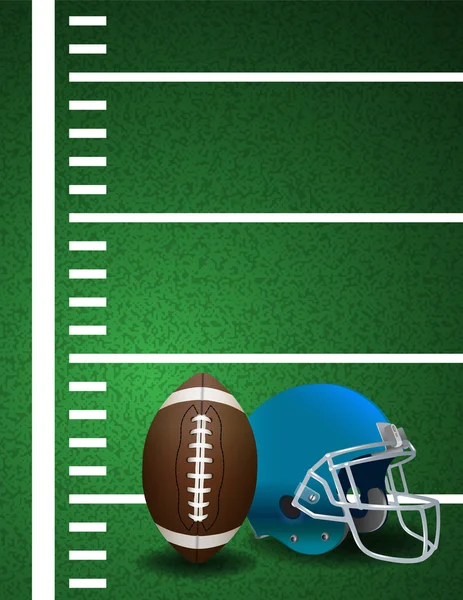 Amerikansk fotboll fältet bollen hjälm bakgrund — Stock vektor