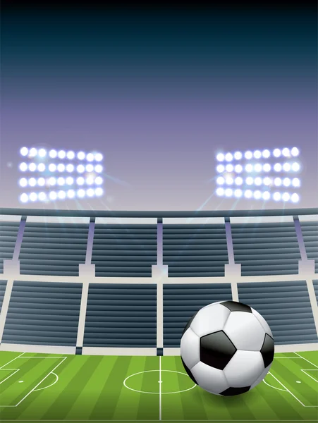 Estadio y Campo de Fútbol — Vector de stock