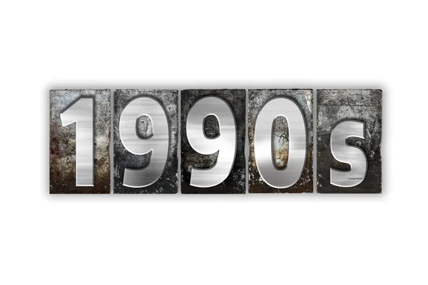 1990-ті роки Концепція Ізольовані металеві букви типу — стокове фото